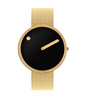 Picto 43387-0920 horloge dames en heren - goud - edelstaal doubl�