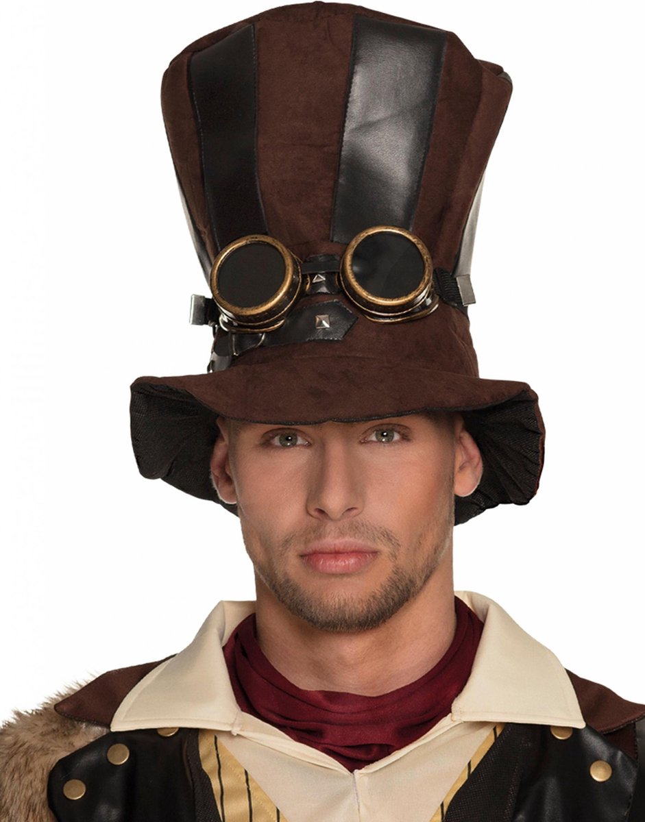 Hoge hoed steampunk bruin Starepunk