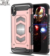 iPhone Xs Max Luxe Armor Case met Pashouder - Rose goud - van Bixb