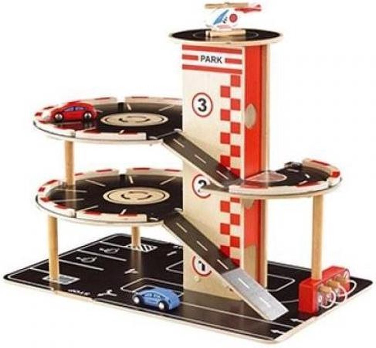 Hape Park & Go Garage - Speelgoed Parkeergarage met Lift, Helikopter en Auto's, 3 jaar+ — afbeelding 20