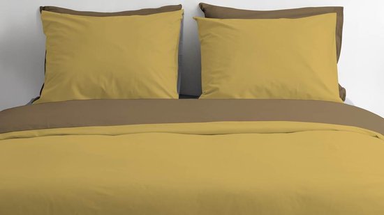 Byrklund Dekbedovertrek Side Way - 200x220 - 100% Katoen - Geel / Mosterd van Merkloos — afbeelding 3