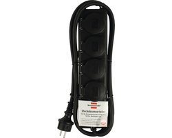 Stopcontactverdeler IP44 4-voudig zwart 2m H07RN-F 3G1,5
