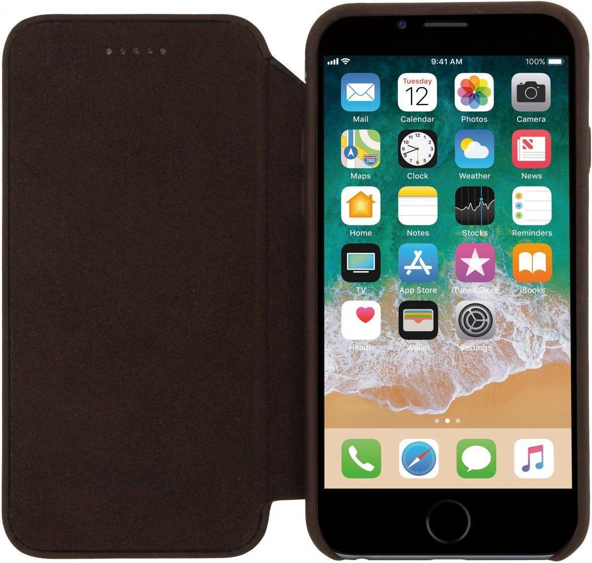 Senza Raw Skinny Leren Portemonnee Hoesje Apple iPhone 6(S) Bruin