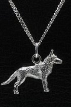 Collier pendentif berger malinois en argent - grand