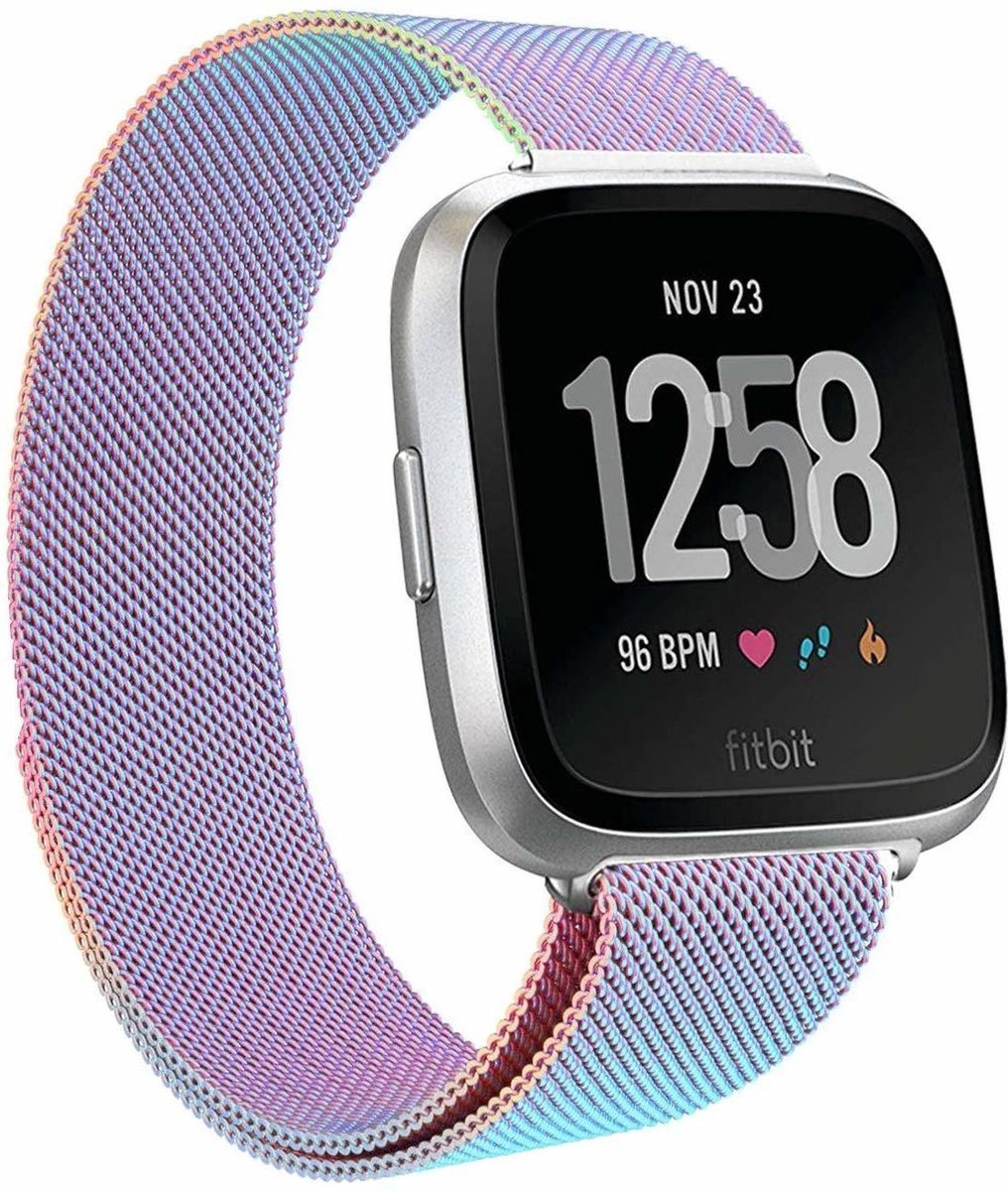 Fitbit Versa Milanese band (rainbow) - Afmetingen: Maat S