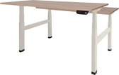 Zit Sta Bureau - Duo Elektrisch 140x80 Havana Kersen -wit frame