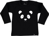 Panda longsleeve shirt 50 Zwart/Wit