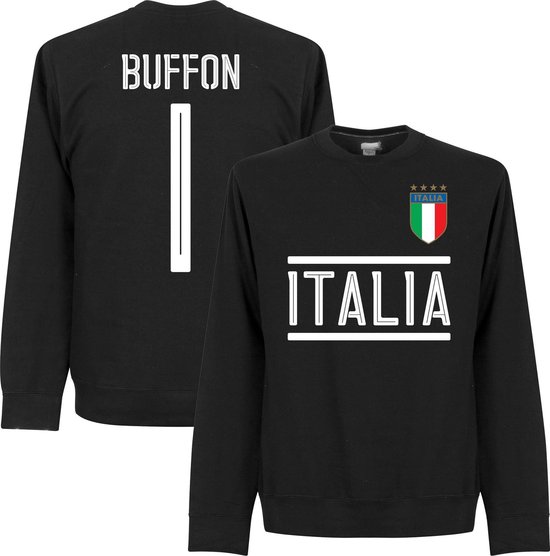 Italië Buffon 1 Team Sweater - Zwart - XXL