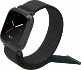 Nylon Smartwatch bandje - Geschikt voor  Fitbit Versa / Versa 2 nylon bandje - olijfgroen - Horlogeband / Polsband / Armband