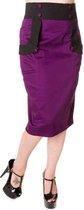 Dancing Days - Black Purple Retro Rok - M - Zwart/Paars