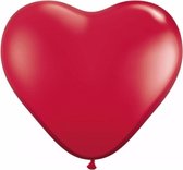 60x Hartjes ballonnen rood 15 cm - Valentijn/Bruiloft versiering
