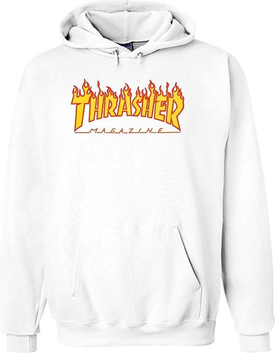 Thrasher Flame Hoodie Wit