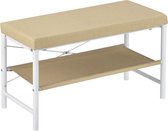 Schoenenrek met zitkussen 72x32x42 cm wit en beige