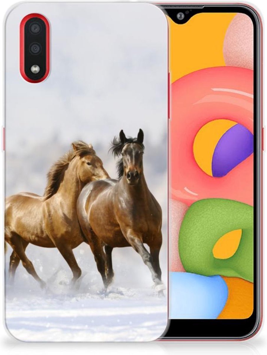 Samsung Galaxy A01 TPU Hoesje Paarden