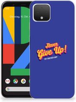 Google Pixel 4 Siliconen hoesje met naam Never Give Up