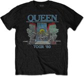 Queen Heren Tshirt -M- Tour '80 Zwart