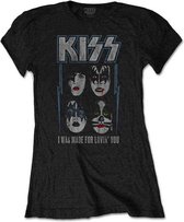 Kiss Dames Tshirt -M- Made For Lovin' You Zwart