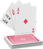 cartes à jouer relaxdays grandes - cartes de poker - 54 pièces - hydrofuge - grandes cartes
