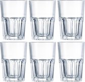 6x Drinkglazen/waterglazen transparant 400 ml - Limonade/sap glas 6 stuks