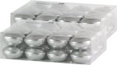 48x Bougies flottantes argent 4,5 cm 4 heures de combustion - Bougies argentées inodores - Bougies décorations pour la maison