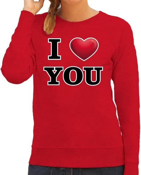 Vol Vochtig pijn I love you sweater voor dames - rood - Valentijn / Valentijnsdag - trui XS  | bol.com