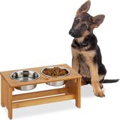 bol de nourriture pour chien relaxdays avec support - bol de nourriture pour chien - bol d'eau - bol de nourriture - bol de nourriture - acier inoxydable