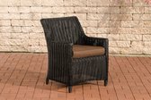 Clp Sandnes - Fauteuil - 5mm Poly-rotan - kleur van rotan: zwart, overtrek: aardsbruin Bruin