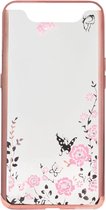 ADEL Siliconen Back Cover Softcase Hoesje Geschikt voor Samsung Galaxy A80/ A90 - Bling Bling Roze Vlinders en Bloemen