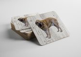 Hond Spaanse Mastiff | Houten Onderzetters 6 Stuks