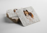 Hond Collie | Houten Onderzetters 6 Stuks