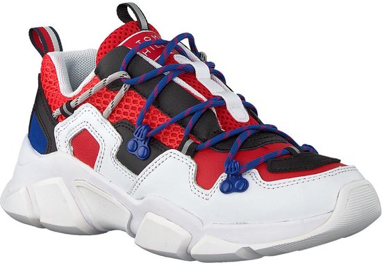 Tommy Hilfiger Dames Sneakers City Voyager Chunky - Rood - Maat 40 | bol.com