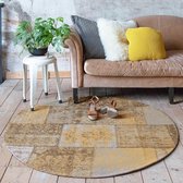 Rond patchwork vloerkleed - Dreams Okergeel Ø 150cm