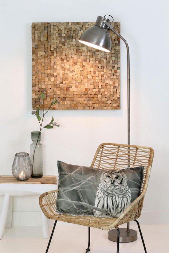 Light & Living VloerlampKANE 35x24,5x170 cmvintage zilver/glans wit