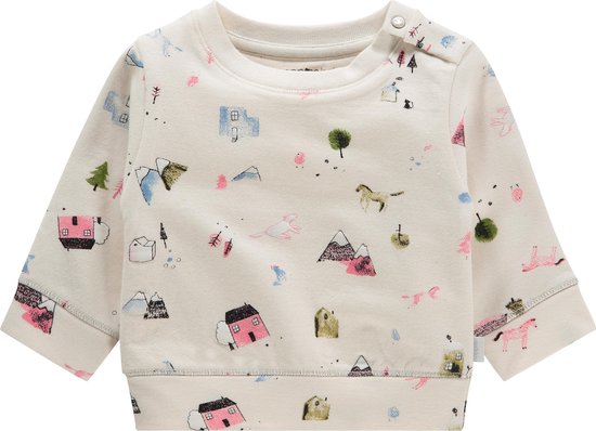 Noppies Meisjes Sweater Canfield all over print - Whisper White - Maat 56