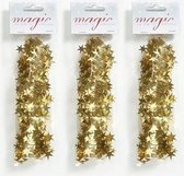 3x Kerstslingers goud 750cm - Guirlandes folie lametta - Gouden kerstboom versieringen