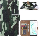 Xssive Hoesje voor Samsung Galaxy Note 10 Plus - Book Case - Camouflage