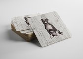 Hond American Staffordshire Terriër | Houten Onderzetters 6 Stuks