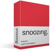 Snoozing - Katoen - Split-hoeslaken - Tweepersoons - 140x200 cm - Rood
