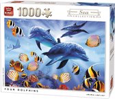 King Puzzel 1000 Stukjes (68 x 49 cm) - Four Dolphins - Legpuzzel - Dolfijnen