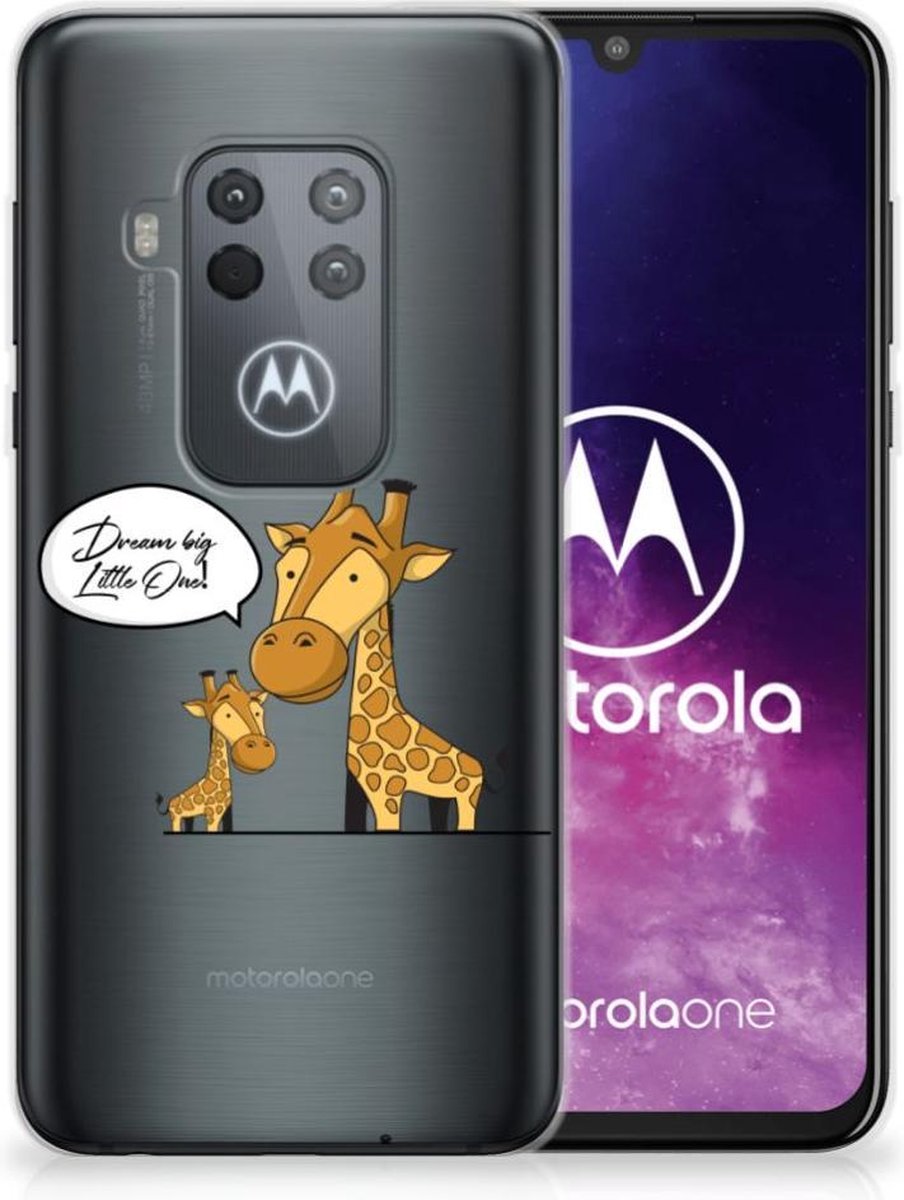 Motorola One Zoom Telefoonhoesje met Naam Giraffe