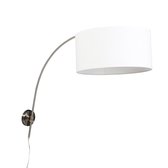 QAZQA arc - Retro Wand booglamp voor binnen - 1 lichts - D 890 mm - Wit - Woonkamer | Slaapkamer | Keuken