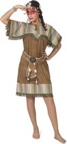 Funny Fashion - Indiaan Kostuum - Wappo Indiaan Wilde Westen Amerika - Vrouw - Bruin - Maat 40-42 - Carnavalskleding - Verkleedkleding