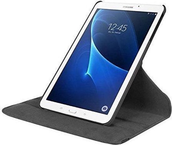 Case2go - Tablet hoes geschikt voor Samsung Galaxy Tab A 10.1 (2016/2018) draaibare hoes Zwart - Case2go