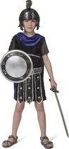 Funny Fashion - Strijder (Oudheid) Kostuum - Goddelijke Onoverwinnelijke Griekse Strijder Troje - Jongen - blauw,zwart - Maat 140 - Carnavalskleding - Verkleedkleding