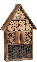 Relaxdays insectenhotel - 50 cm hoog - bijenhhuis - om op te hangen - insectenhuis - hout