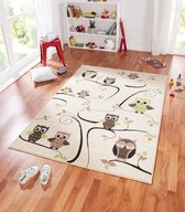 Vloerkleed uilen Bambini - beige/groen 140x200 cm