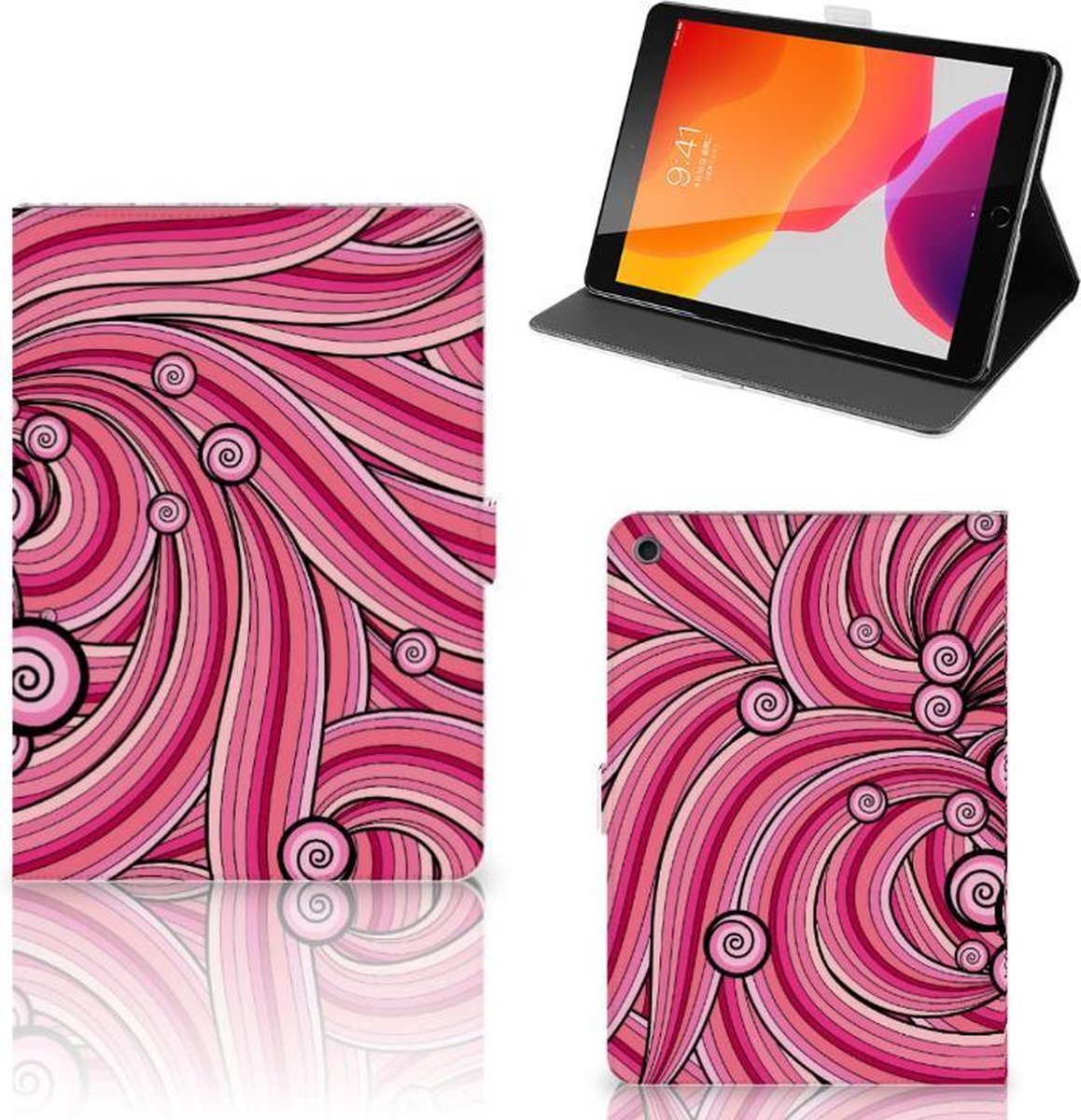 iPad 10.2 2019 | iPad 10.2 2020 | 10.2 2021 Hoes Swirl Pink