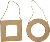 Lijsten, vierkant en rond, afm 7 cm, 6stuks