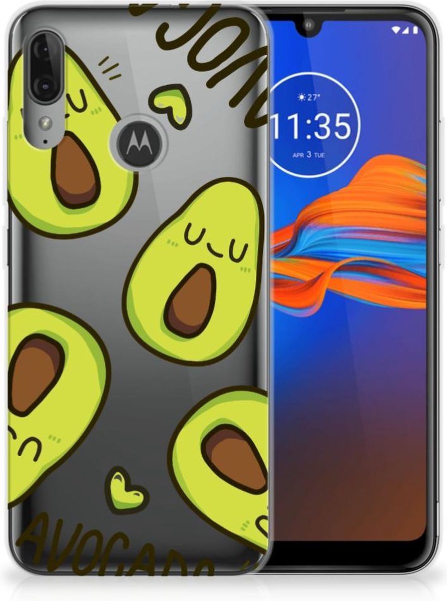 Motorola Moto E6 Plus Telefoonhoesje met Naam Avocado Singing