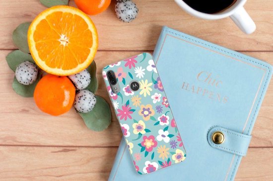 Coque pour Motorola Moto E6 Plus Coque de Protection Flower Power